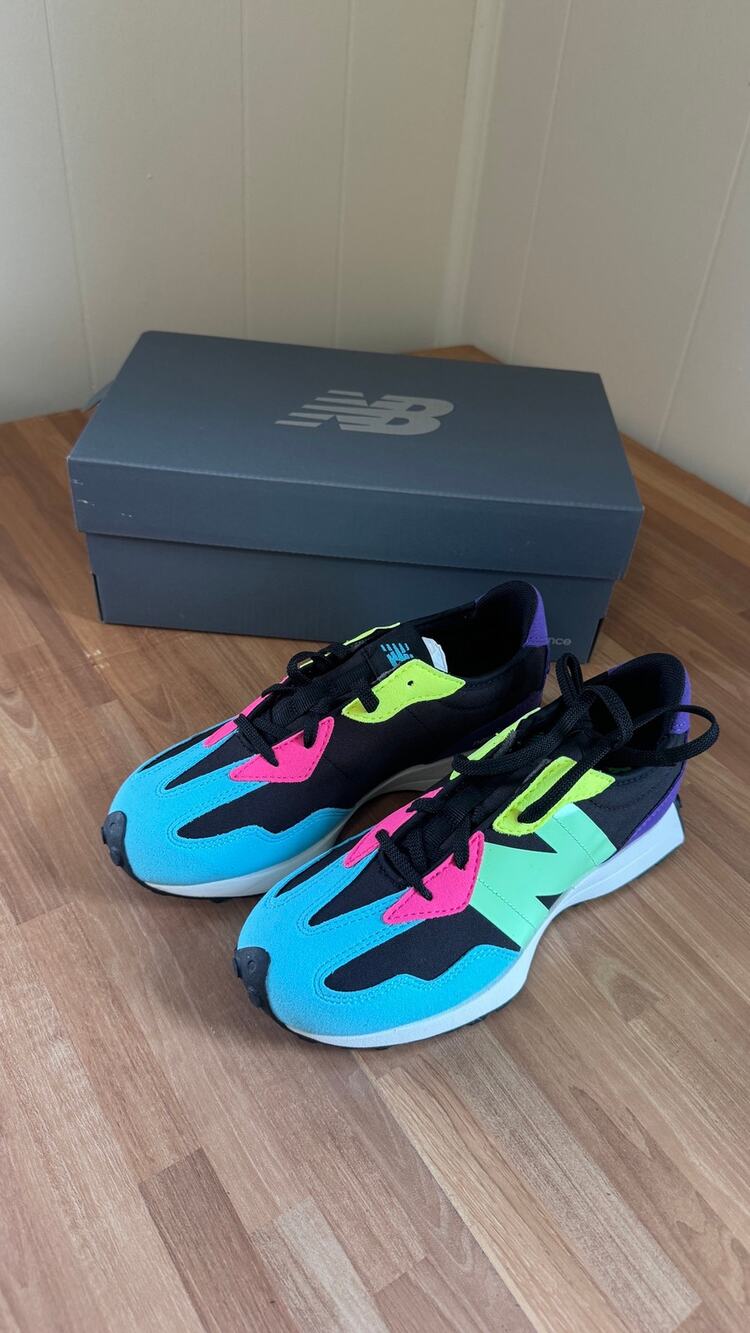 New Balance 327 Big Kid 'Black Green Purple' (GS327CE) - Size 4Y